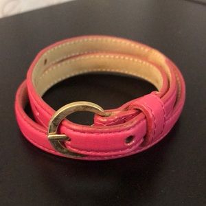 Pink Leather Belt